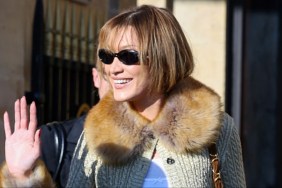 Bella Hadid Arrives in All-Sheer Bodysuit & Skirt Ensemble for YSL