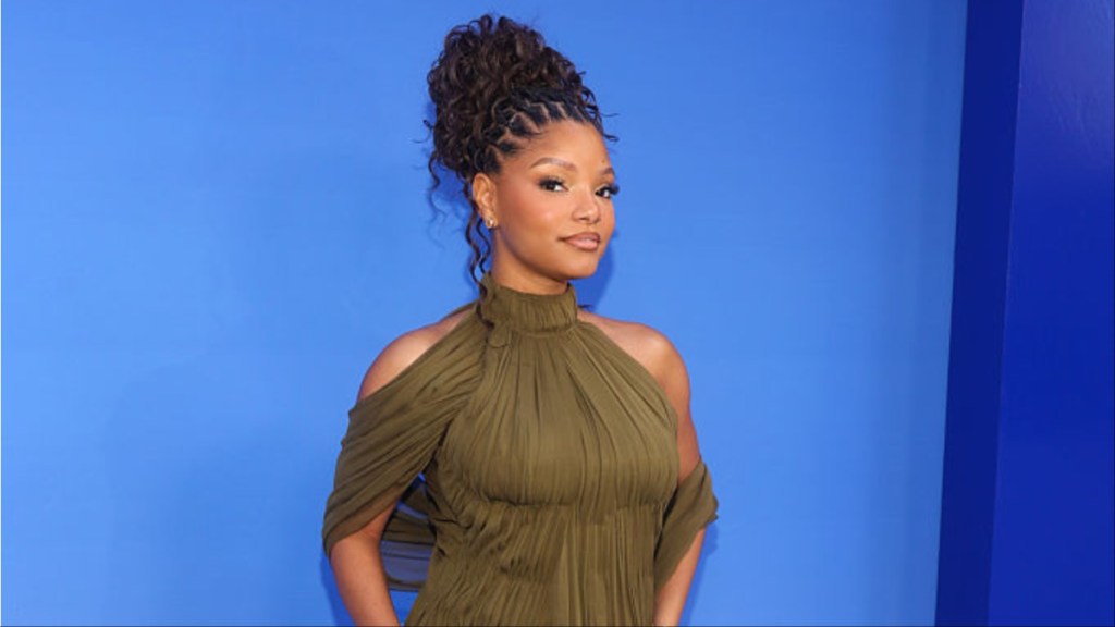 Halle Bailey's Sheer Cult Gaia Gown Boasts 2 Dangerously High Slits