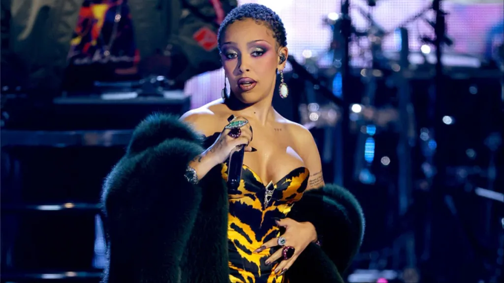 Doja Cat Dials up the Drama in Strapless Mugler Bodysuit for Vogue