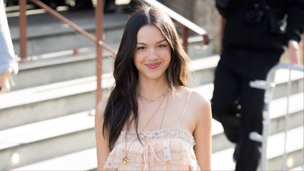 Olivia Rodrigo’s Victoria Beckham Micro Minidress Is Held by Lacy Strings