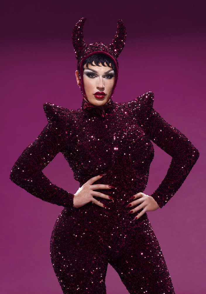 Plane Jane in a devil costume for House of Villains Season 3