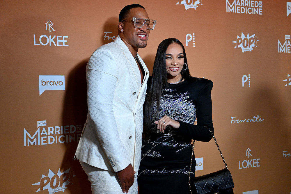 Steve Sanders and Dr. Mimi Sanders at the Married to Medicine Season 12 premiere party