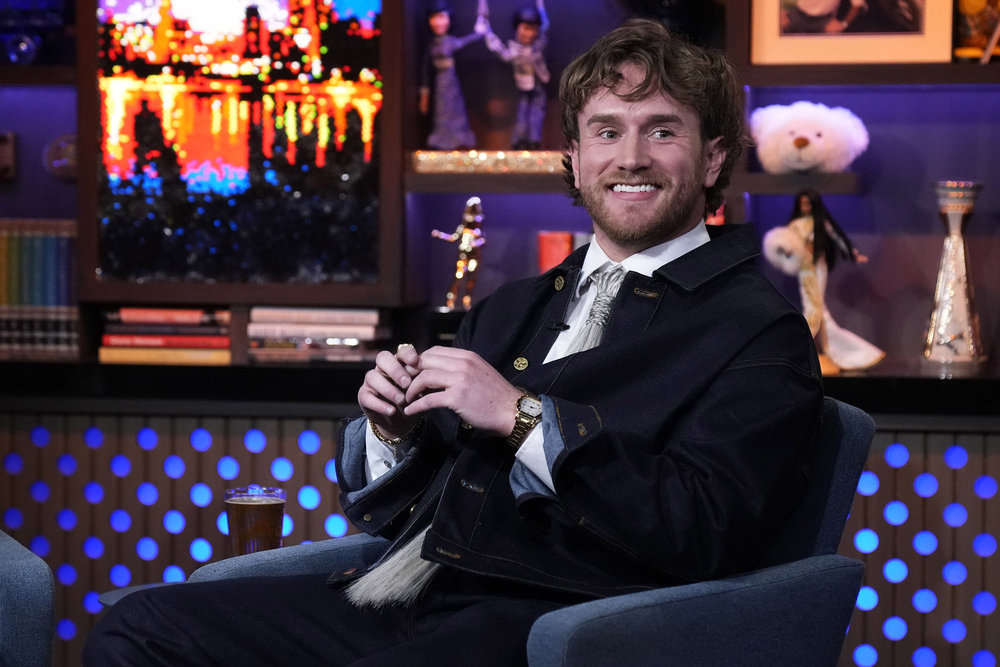 West Wilson wearing a hair tie on WWHL 