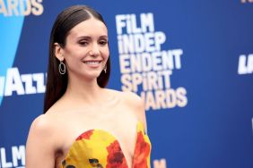 Nina Dobrev Keeps It Chic in Bathrobe After Miami Getaway