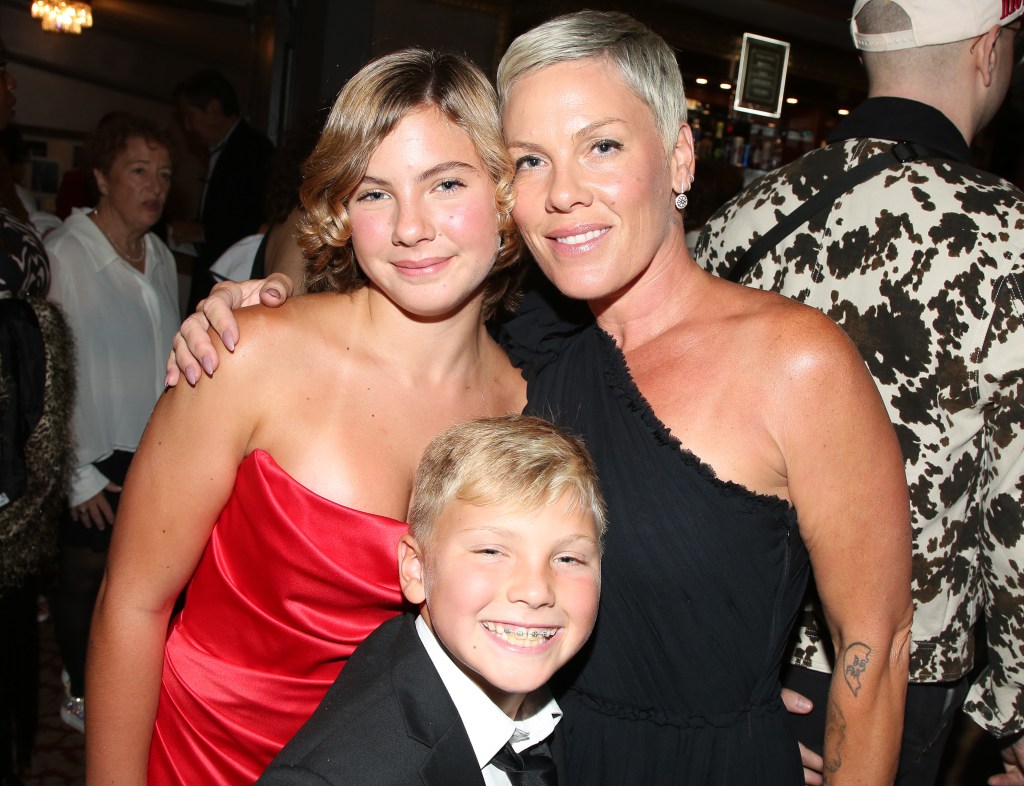 Pink with her children