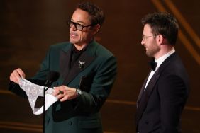 Robert Downey Jr Surprises Chris Evans With Underwear Gift at Oscars