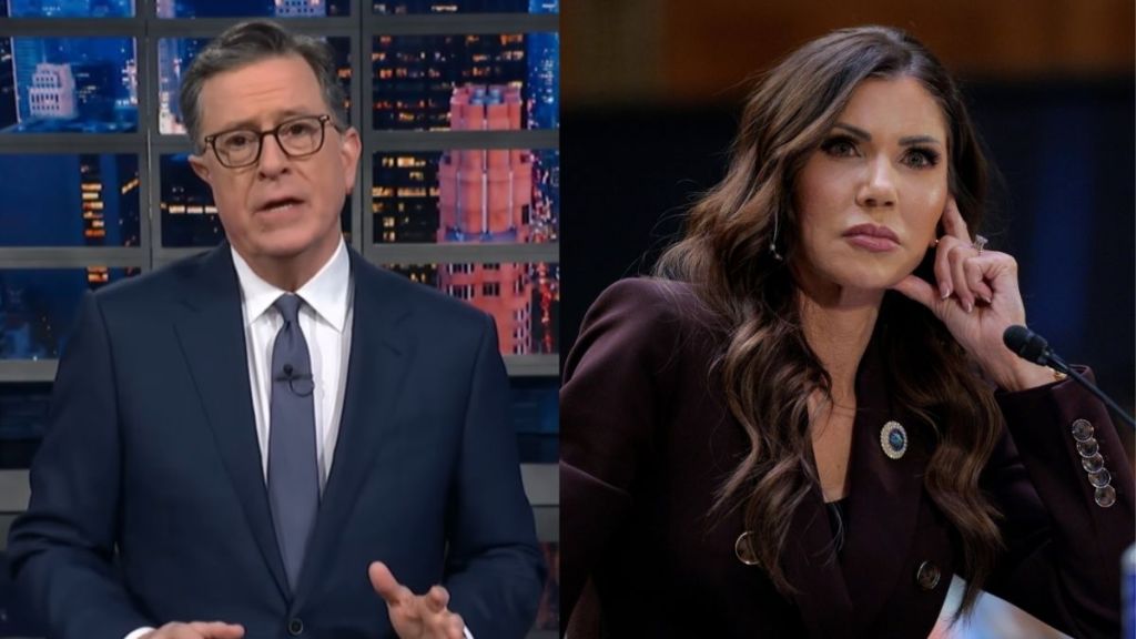 Stephen Colbert Jokes About Kristi Noem Getting Fired