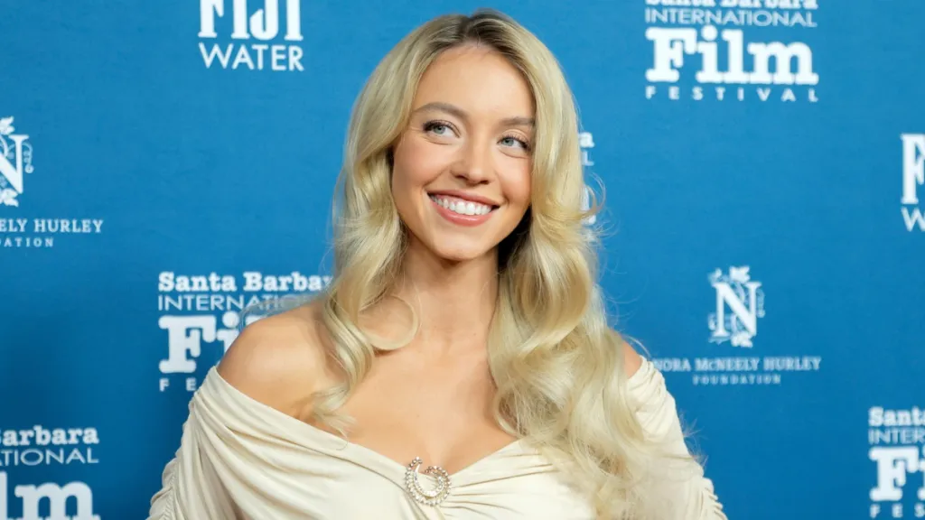 Sydney Sweeney lacy bikini bottom SYRN Instagram