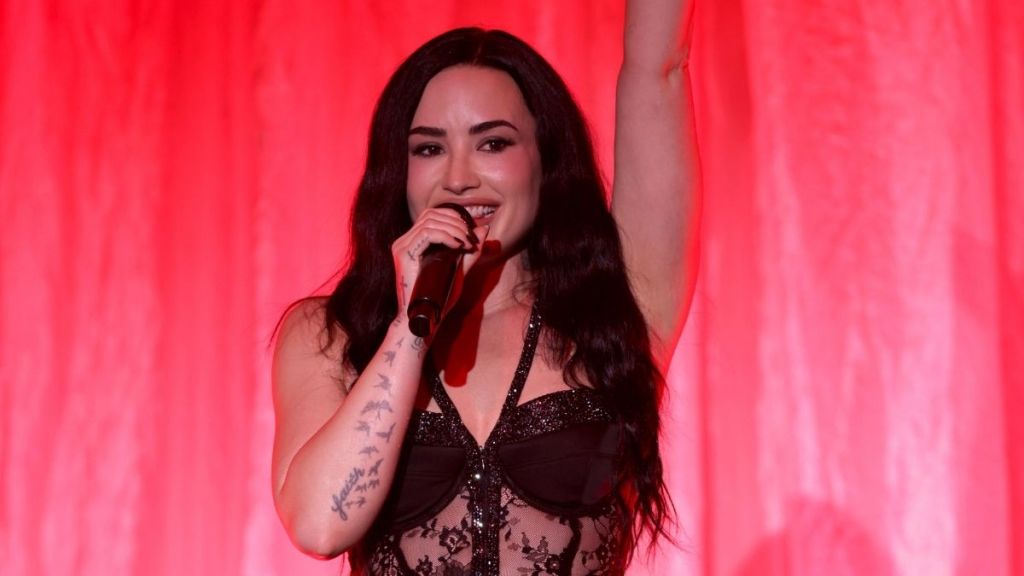 Demi Lovato’s Fully Sheer Micro Minidress Dominates Her Performance