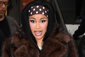 Cardi B Swaps Bodysuits With Stylish Polka Dot Rowen Rose Dress