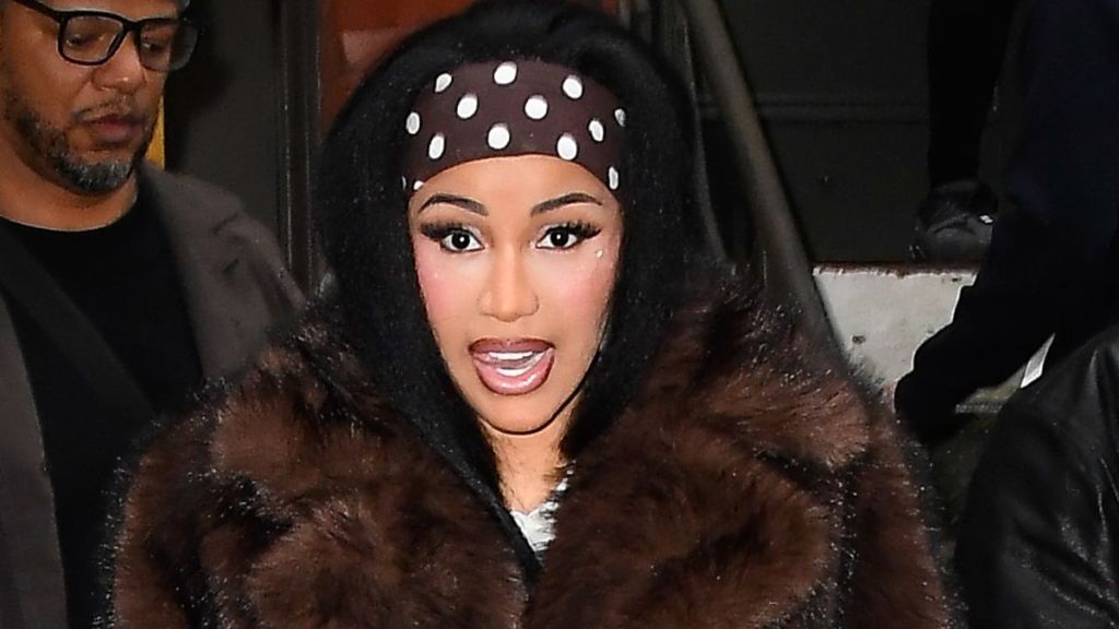 Cardi B Swaps Bodysuits With Stylish Polka Dot Rowen Rose Dress