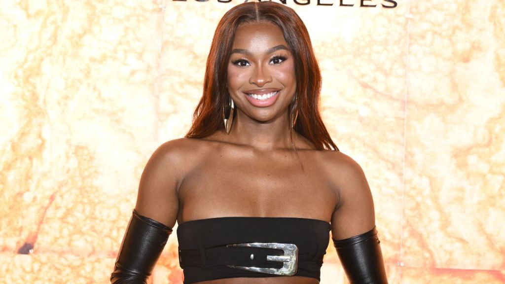 Coco Jones' Leather Skirt Comes With Daringly High Slit for Revolve Event