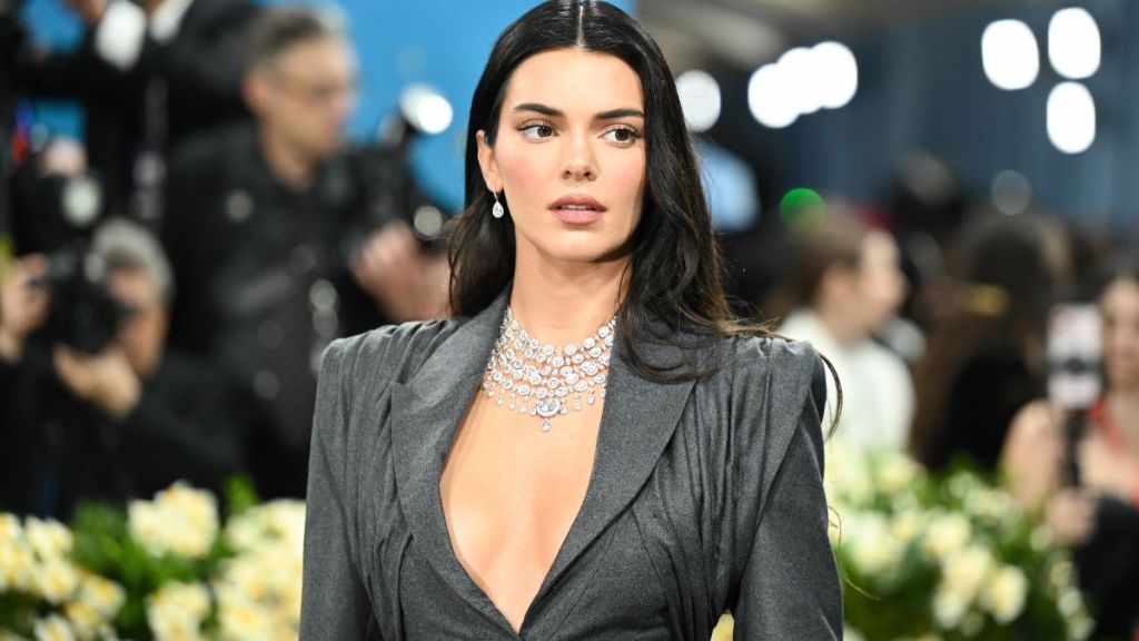 Kendall Jenner's Sheer Gucci Shirt Hangs on by Single Button for Vogue