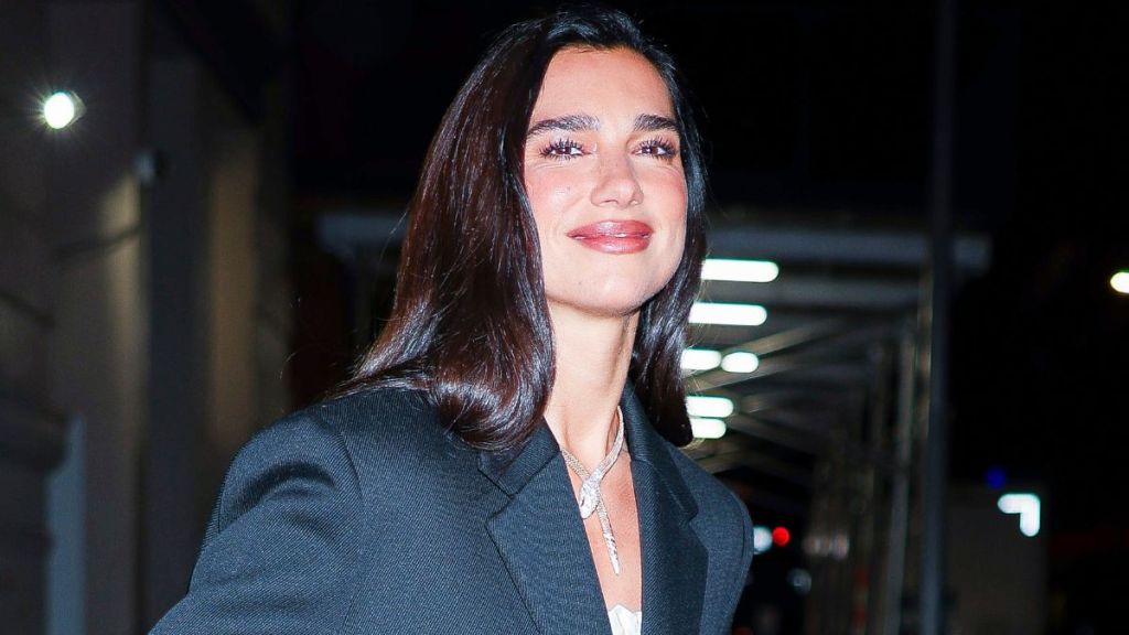 Dua Lipa Keeps It Fresh in Leather Skirt & Skirt Set for Nespresso