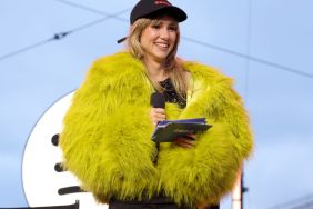 Suki Waterhouse's Aiste Hong Fur Coat Tops Cropped Corset Top Look