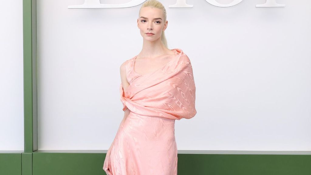 Anya Taylor-Joy Is Ready for Summer in Silk Dress at Paris Fashion Week