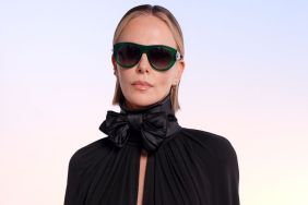 Charlize Theron Dons Micro Miniskirt & Sheer Tights Under Dior Cape