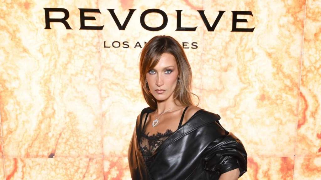 Bella Hadid's Sheer Lace Top Is Held by Two Straps for Revolve Event