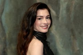 Anne Hathaway Dazzles in Stella McCartney Micro Minidress & Thigh-High Boots