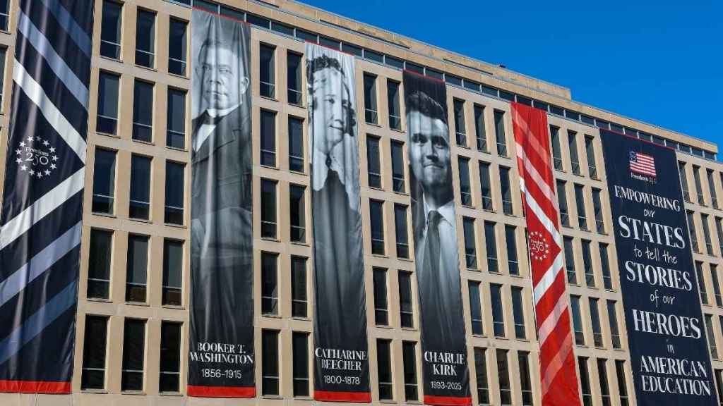 Charlie Kirk Banner Displayed Next to MLK Jr. at Department of Education