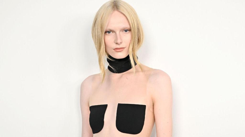 Alex Consani's Dramatic Fully Sheer Courrèges Top Has Only Pockets
