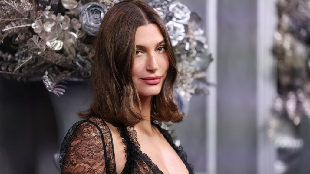 Hailey Bieber Goes Sheer & Bold in More to Come Crochet Skirt