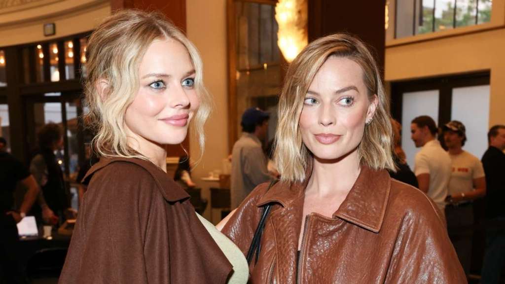 Samara Weaving Shows off Baby Bump Alongside Margot Robbie at Screening