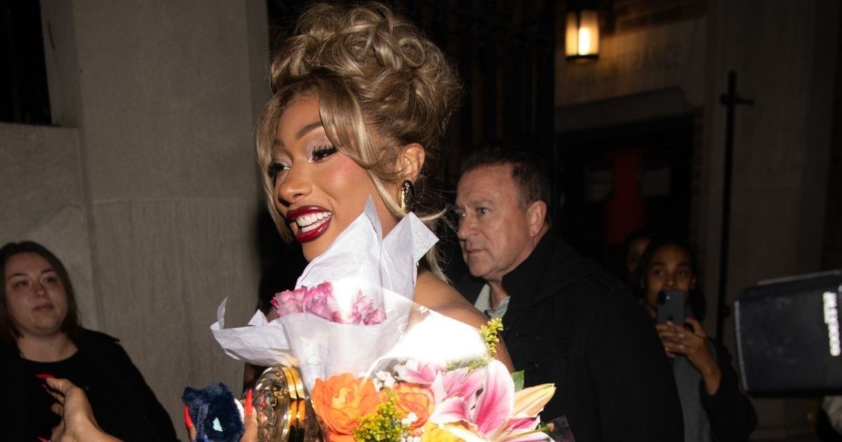 Megan Thee Stallion's Sheer Retrofete Dress Has Dangerously High Slit