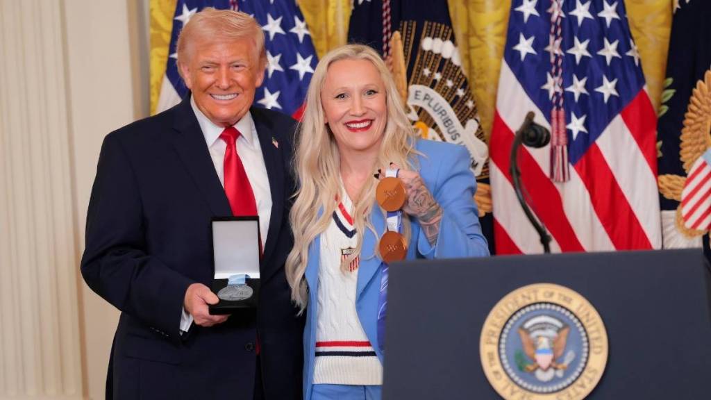 Donald Trump Receives Team USA Medal from Emotional Olympian