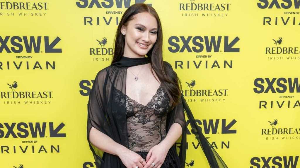 Lola Tung's Lacy Blumarine High Slit Dress Is Daring & So See-Through