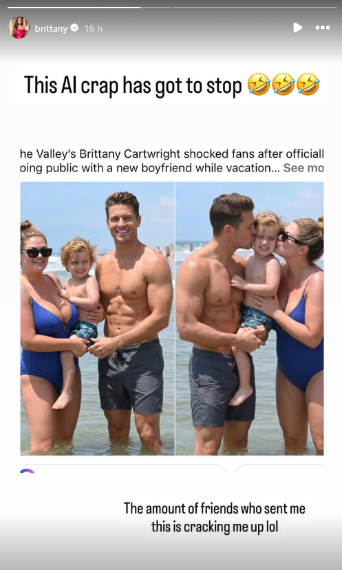 Brittany Cartwright and her AI family on the beach