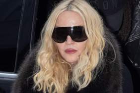 Madonna Pairs Daring Bodysuit With Vintage Gucci Bomber Jacket