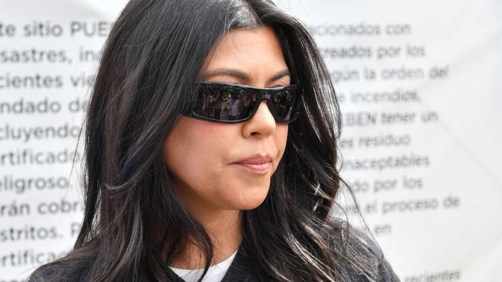 Kourtney Kardashian Strikes Feisty Pose in Silky Nightdress Amid Coachella Collab