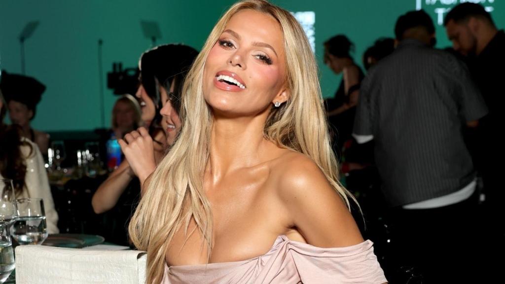 Brooks Nader's Off-the-Shoulder Dress Has Super-High Slit For Awards