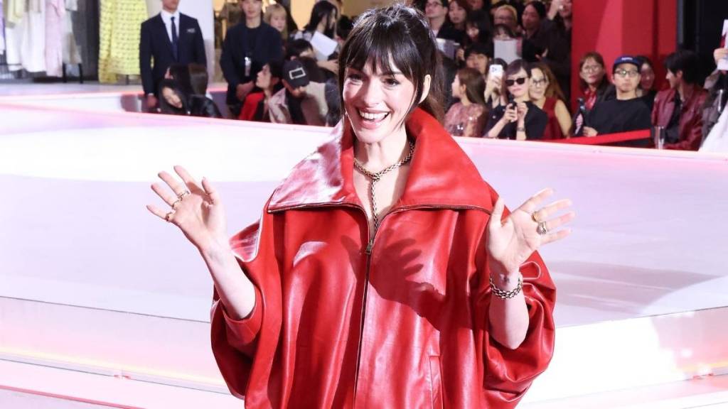 Anne Hathaway's Skirt Boasts Eyebrow-Raising High Slit Amid Promotions