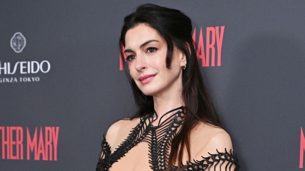 Anne Hathaway’s Plunging See-Through Dress Inspired by Anatomical Drawings