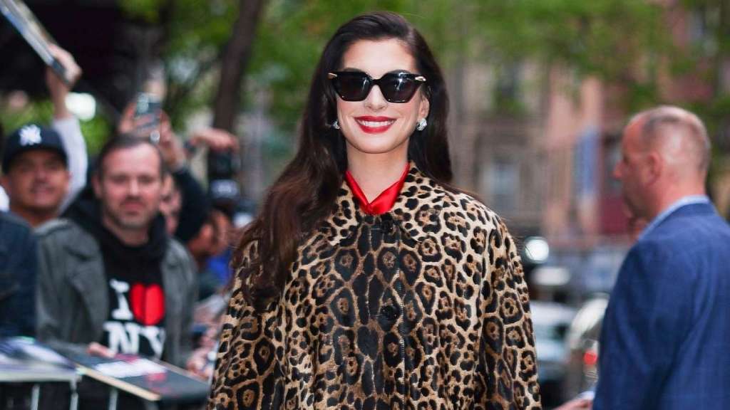 Anne Hathaway's Plunging Bina Daigeler Bodysuit Has Massive Sheer Cutout