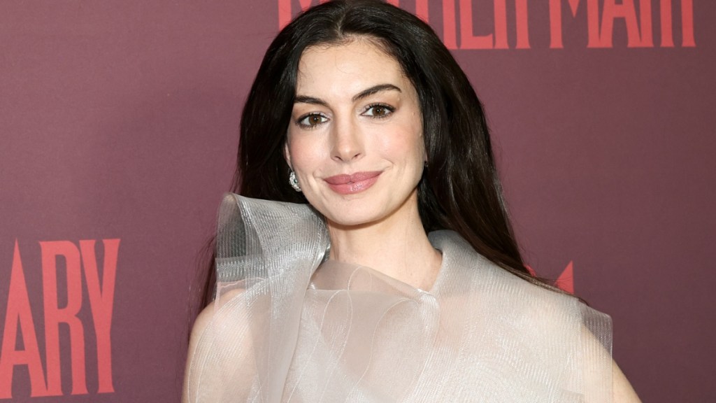 Anne Hathaway sheer dress Instagram