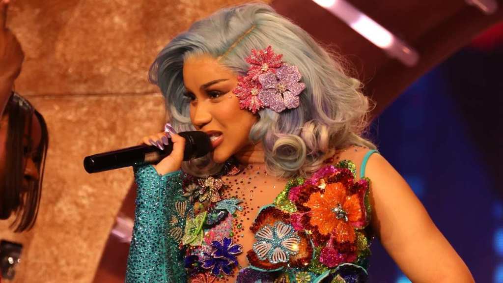 Cardi B's Bryan Hearns Bodysuit Look Is Quite Literally Spitting Fire