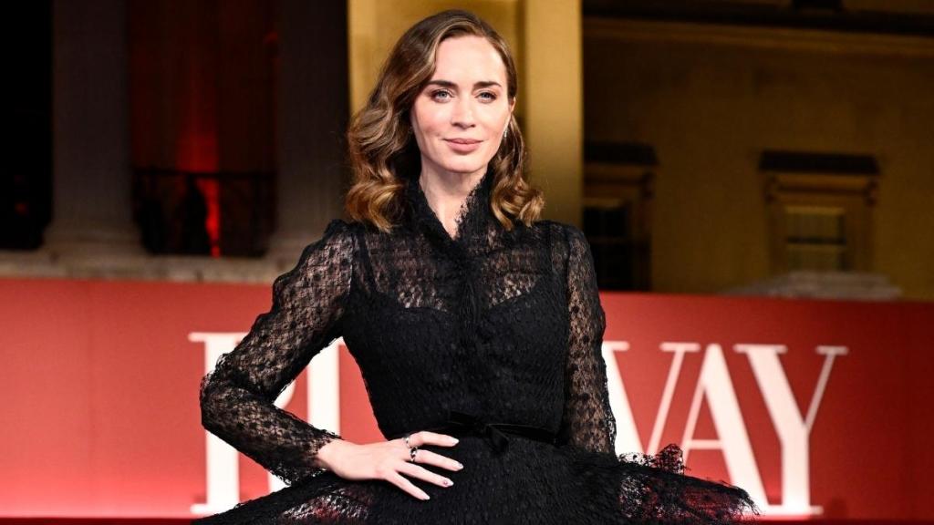 Emily Blunt Doubles Down on Fully Sheer in Daring Valentino Shirt & Skirt