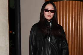 Yerin Ha Keeps It Edgy in Simone Rocha Leather Minidress & Chain Belt