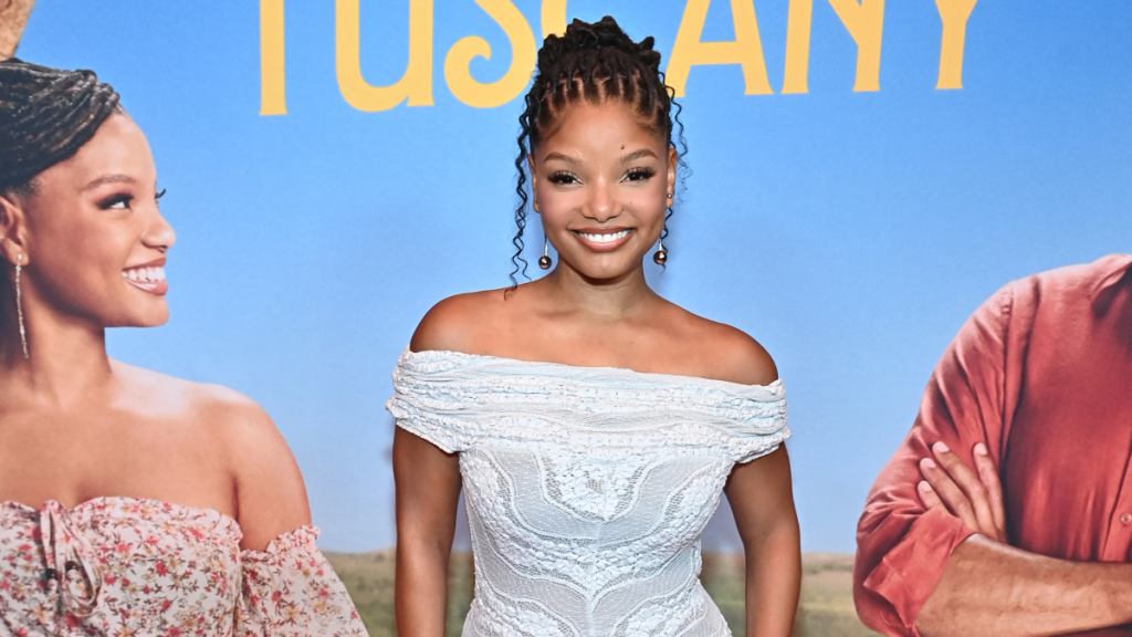 Halle Bailey's Lacy Charo Ruiz Dress Is Completely Sheer for Screening