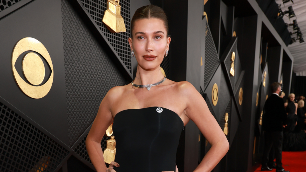 Hailey Bieber Nails Fountain Shoot in High-Slit Dress for Interview Mag