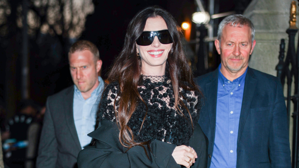 Anne Hathaway’s Calvin Klein Mesh Dress Is Completely See-Through