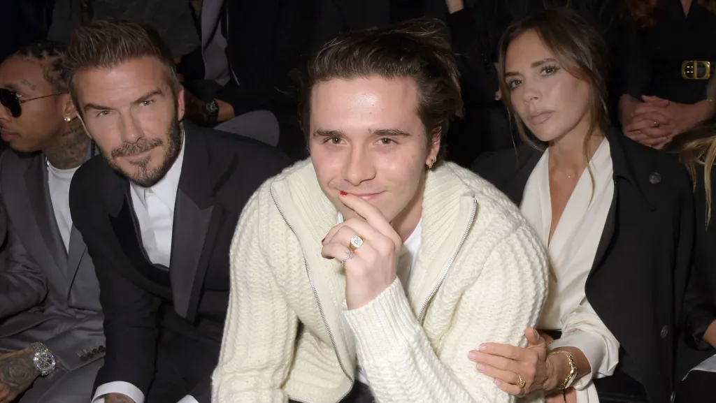 David and Victoria Beckham with their son