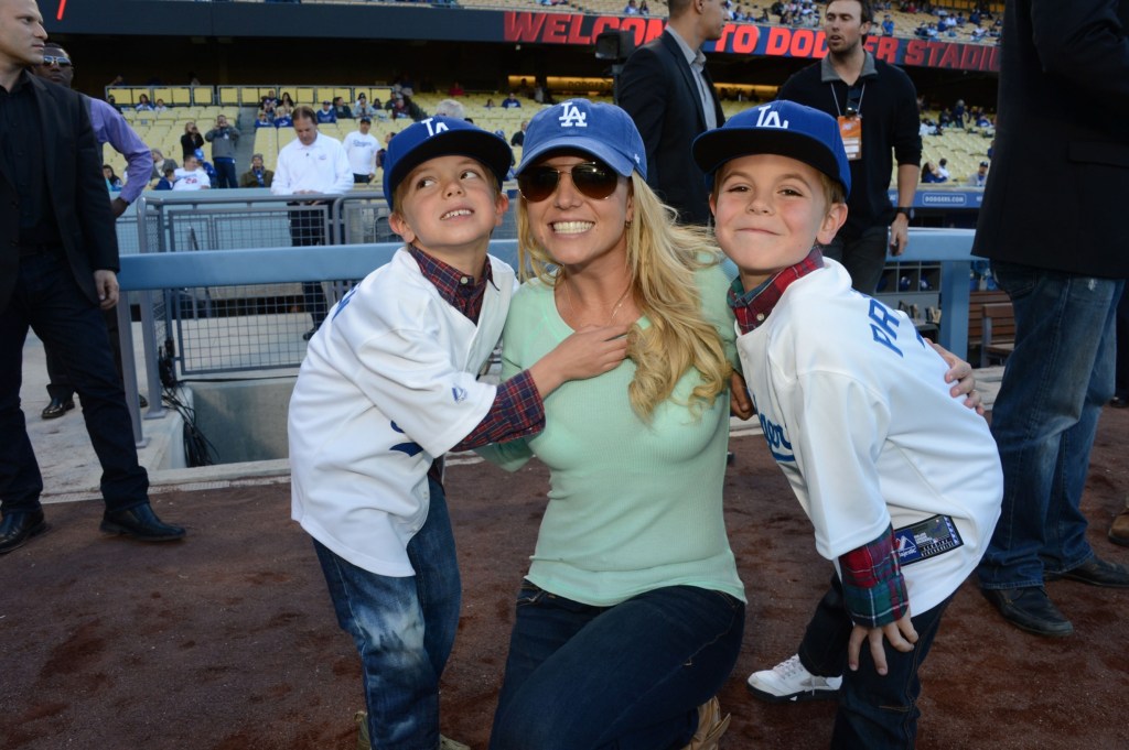 Britney Spears with her sons