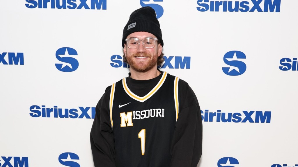 West Wilson at SiriusXM Studios wearing a black beanie and a black Mizzou jersey