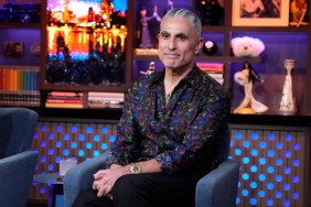 Reza Farahan making a straight face on Watch What Happens Live