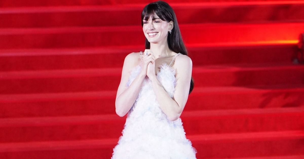 Anne Hathaway's Susan Fang Air-Flower Dress Is Held up by Just 2 Strings