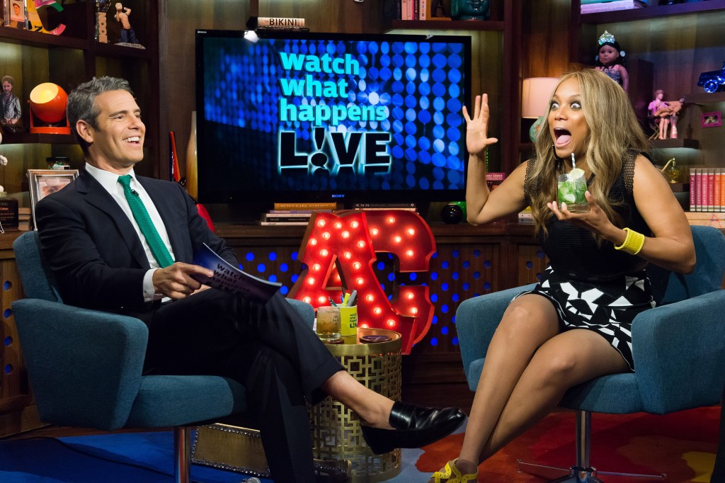 Andy Cohen and Tyra Banks on Watch What Happens Live